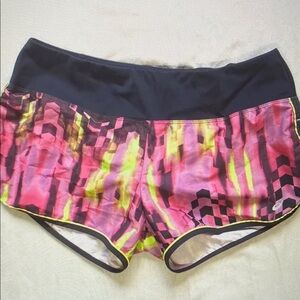 Athletic Women's Running Shorts — Pink Neon Print